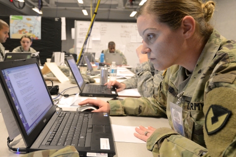 OCSJX-16 provides training across the spectrum of OCS readiness from requirements and development of warfighter staff integration and synchronization through contract execution supporting the joint force commander. (U.S. Air Force Photo by Tech. Sgt. Chad Chisholm/Released)